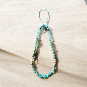 Green Beaded Cell Phone Wrist Strap